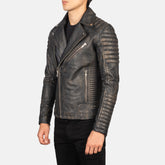 Konis Brown Leather Biker Jacket